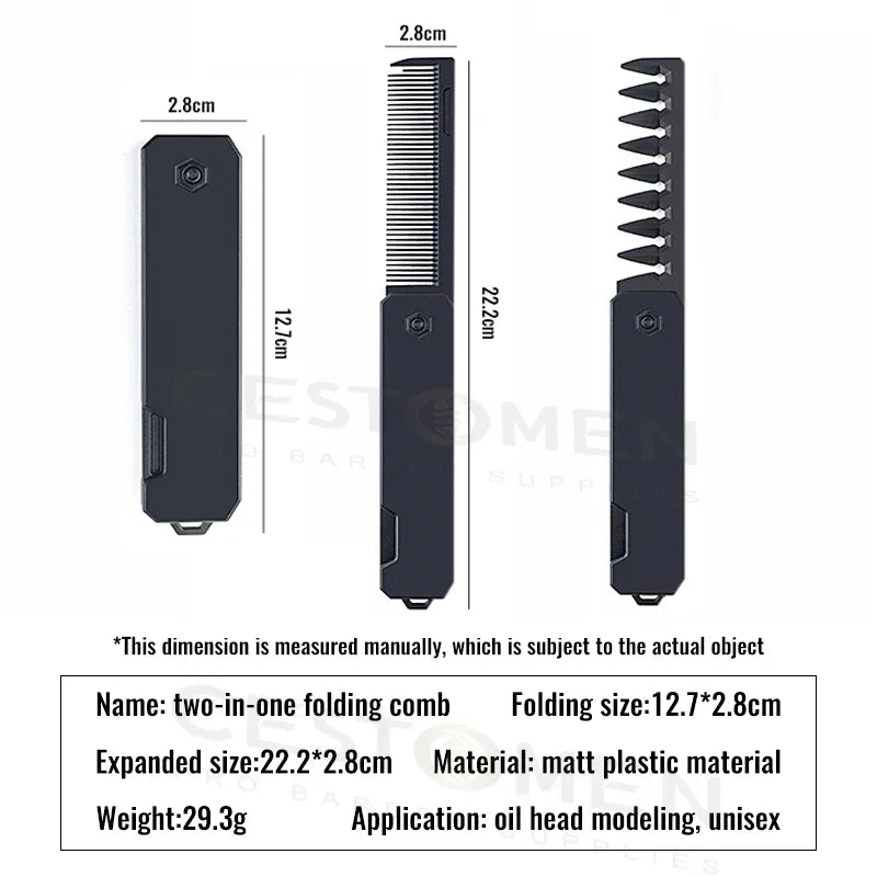 2 in 1 Multifunctional Folding Comb Wide Tooth Detangler Comb