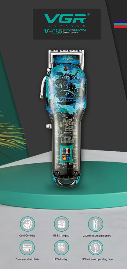 VGR Barber Hair Cut Machine Cordless Hair Trimmer V-685