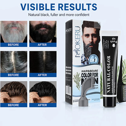 Beard and Hair Black Coloring Cream with Rosemary Extract