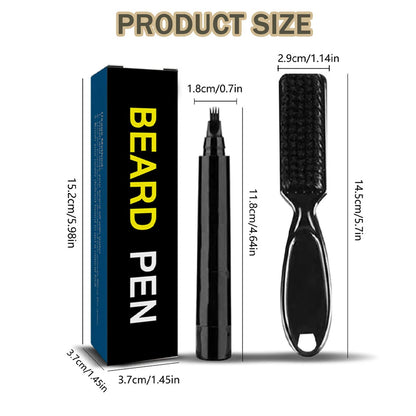 Waterproof Beard Pen Beard Filler Pencil And Brush Beard Enhancer