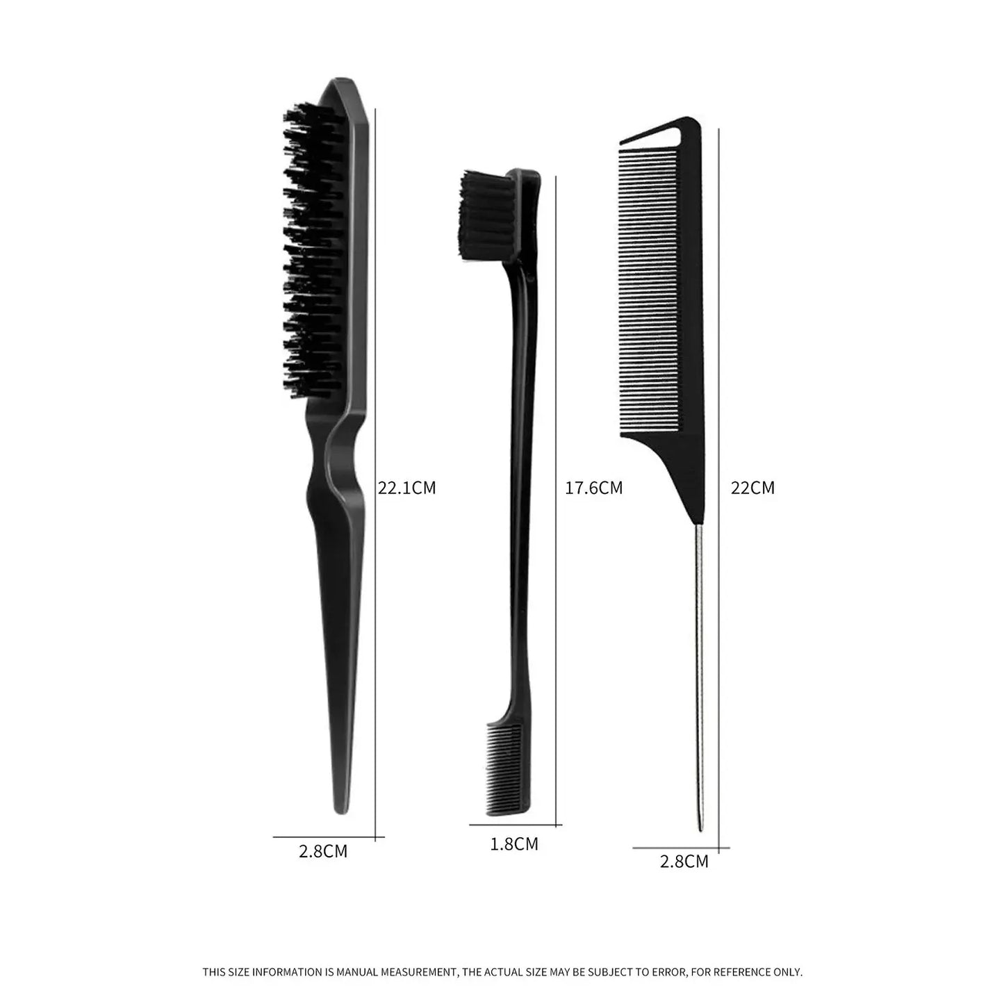 Slick Back Hair Brush Set Teasing Hair Comb
