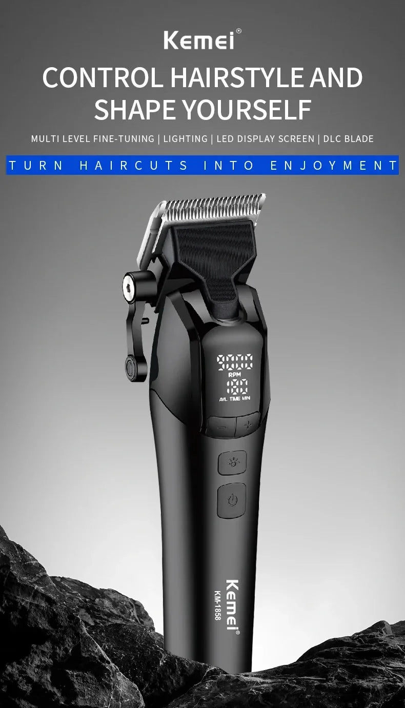 Kemei Professional Barber Hair Clippers Rechargeable Cordless