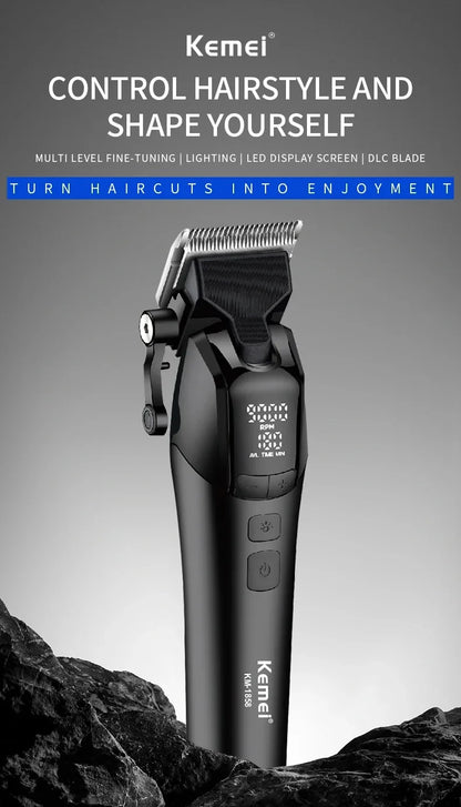 Kemei Professional Barber Hair Clippers Rechargeable Cordless