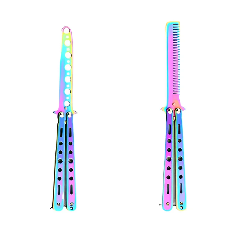 Foldable Comb Stainless Steel Practice Training Butterfly Comb