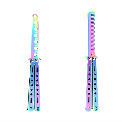 Foldable Comb Stainless Steel Practice Training Butterfly Comb