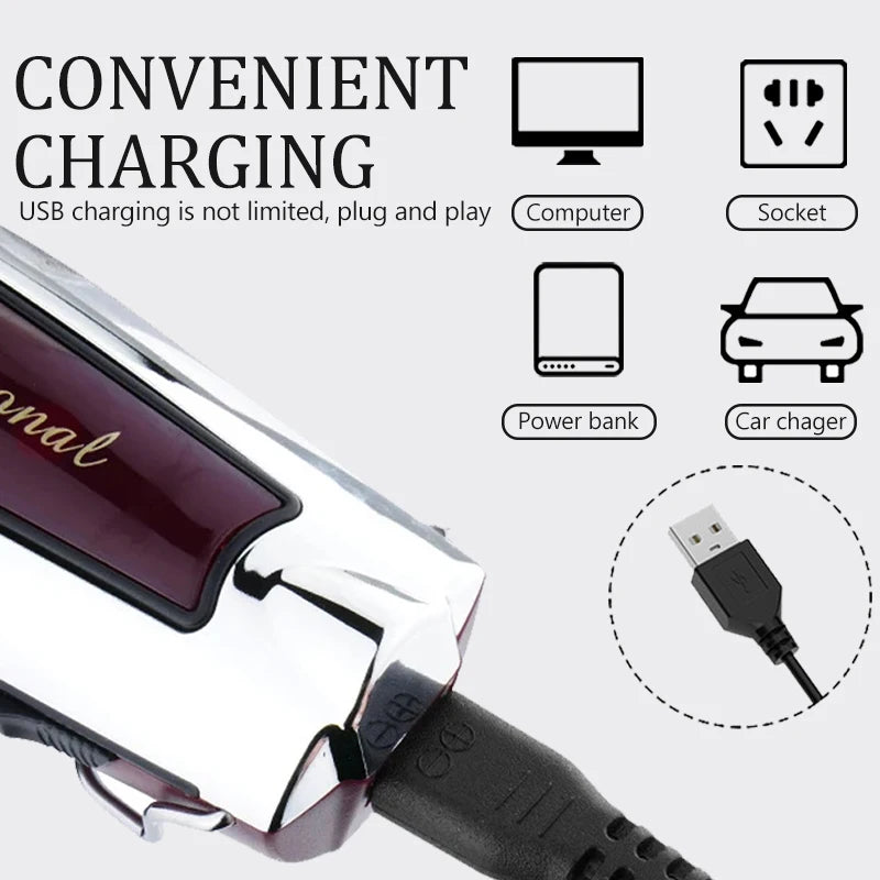 Rechargeable cordless hair trimmer for men grooming