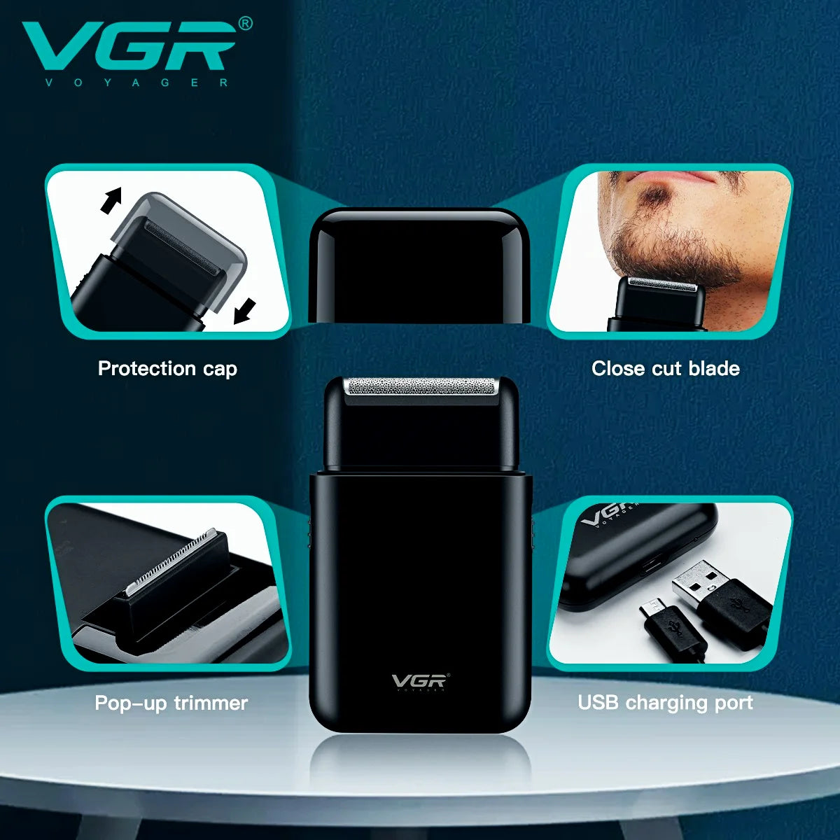 VGR Electric Shaver Professional Beard Trimmer Razor