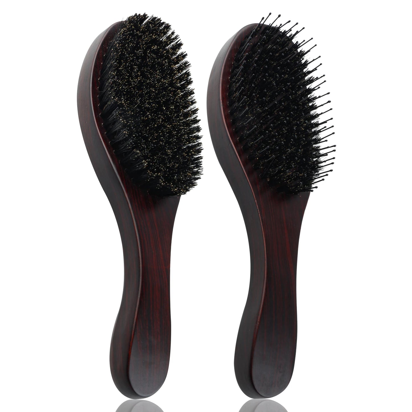 Boar Bristle Oval Shape Hair Brush Antistatic Oil Head Wave Brush