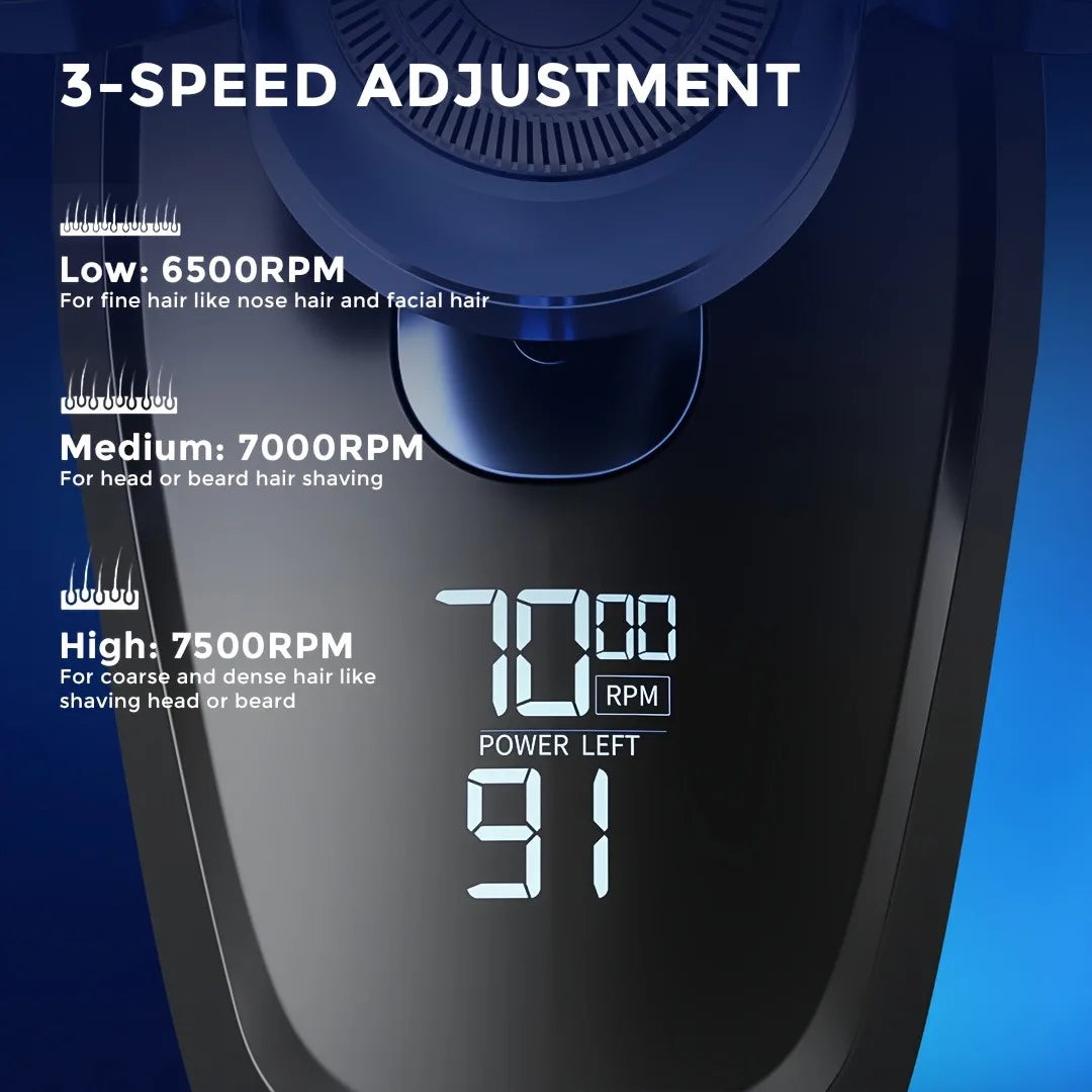 Sejoy Electric Bald Men Shavers Head 7 Floating Heads