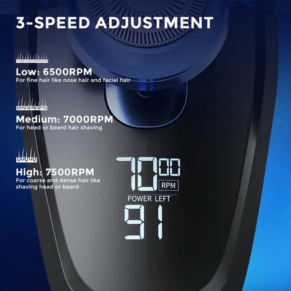 Sejoy Electric Bald Men Shavers Head 7 Floating Heads