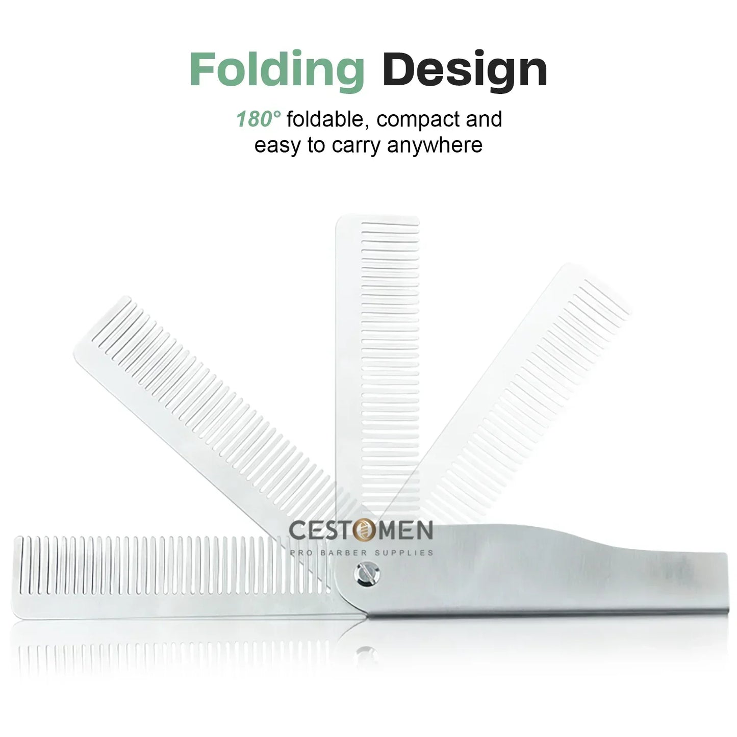 NEW Folding Stainless Steel Comb Men Retro Oil Head Combs