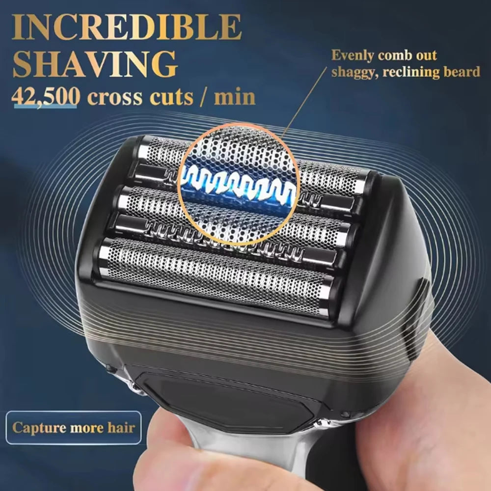 Kemei 5-Blades Beard Electric Shaver Face Wet Dry