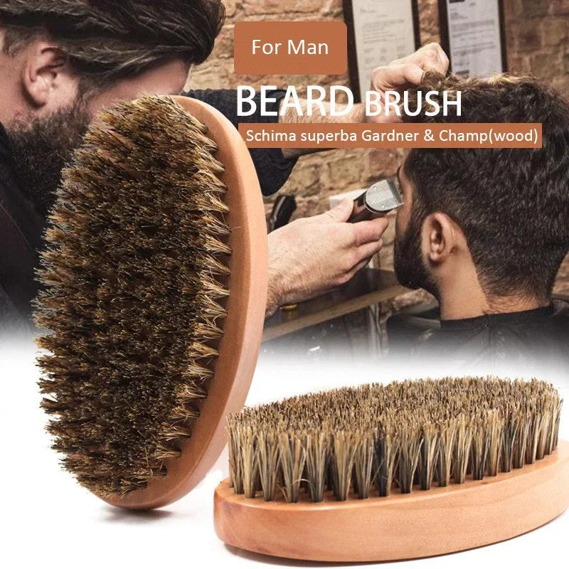 Men Shaving Beard Brush Boar 100% Hair Style Comb Bristle