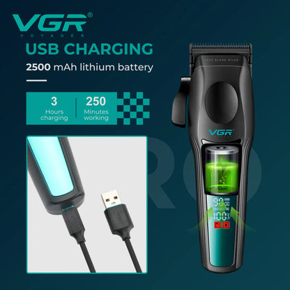 VGR New High end Hair Clipper Metal Body Titanium Alloy  V-195