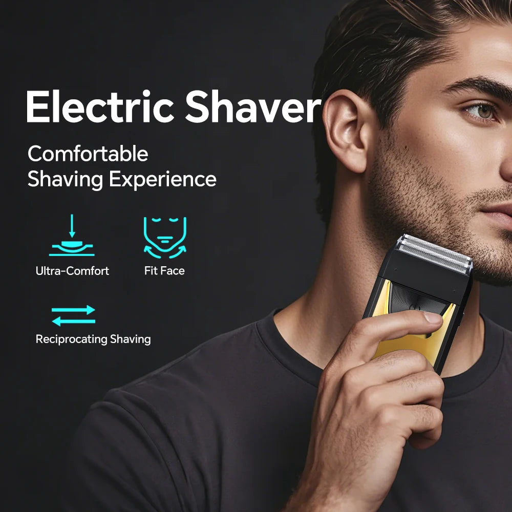 USB men's electric portable shaver with built-in back blade