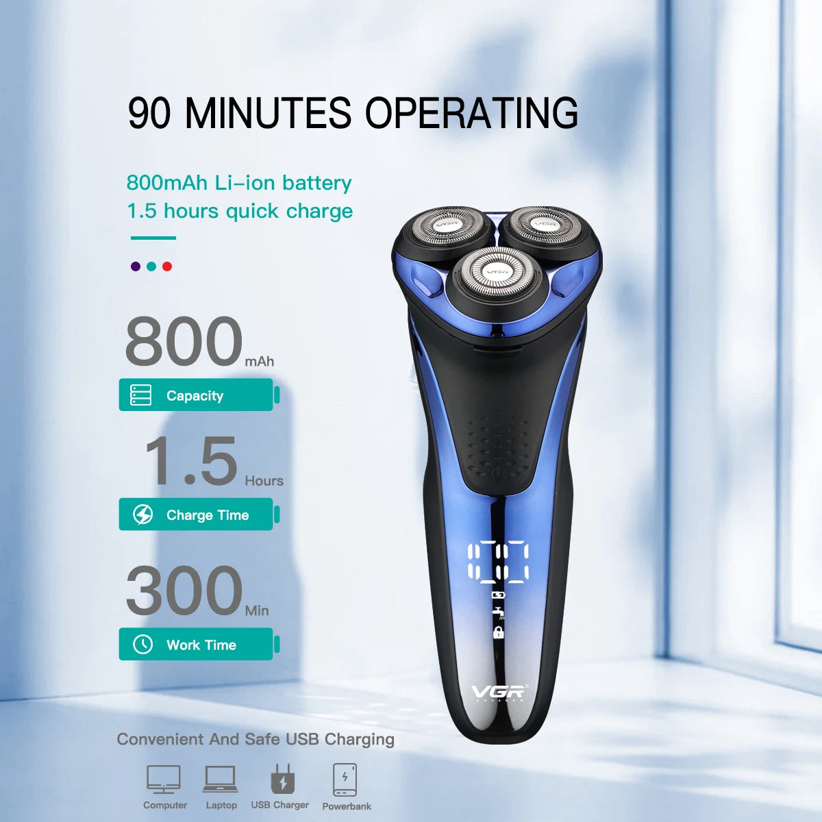 VGR Electric Shaver Professional Razor for Men V-306
