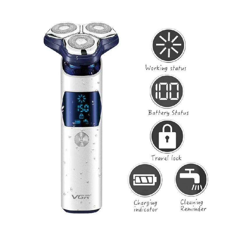 VGR 3D Pro Electric Shaver For Men Washable Beard Rotary