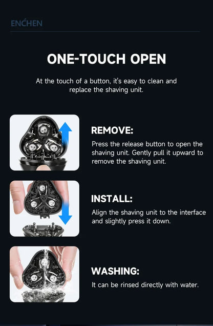 ENCHEN Electric Shaver Razor Beard Trimmer Rotary 3D Hair Shaver
