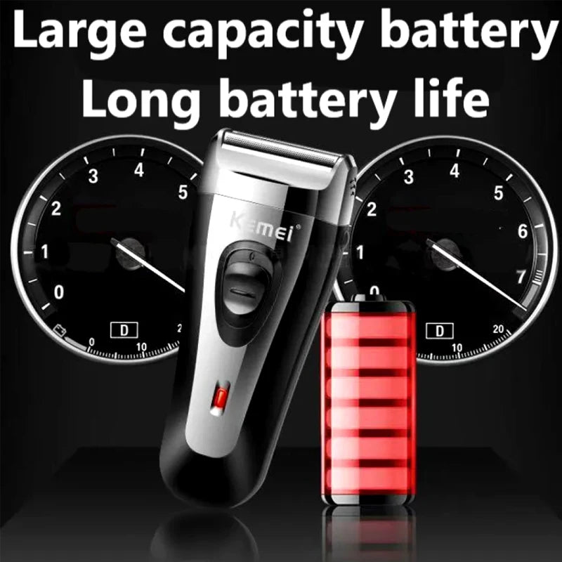 Kemei Reciprocating Electric Shaver For Men Cordless Razor