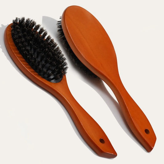New Arrival Hair Brush Wood Handle Boar Bristle
