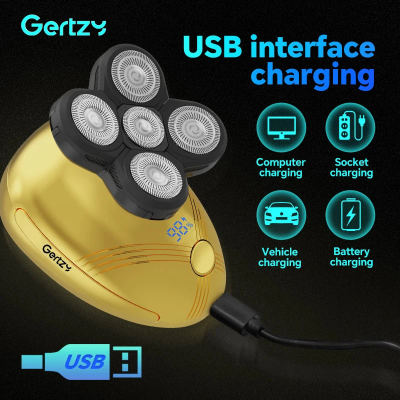 Men's 5-in-1 electric shaver with 5 rotating blades set