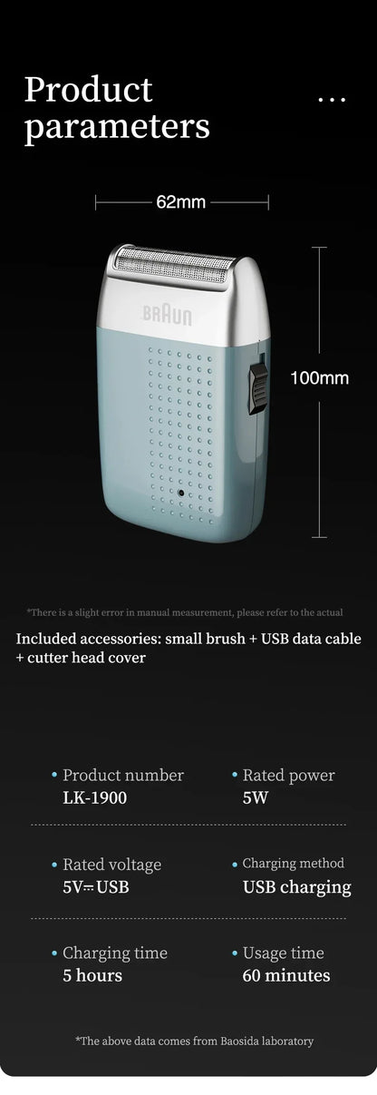 Original Fang BRAUN M1900 Electric Shaver For Men Beard Trimmer