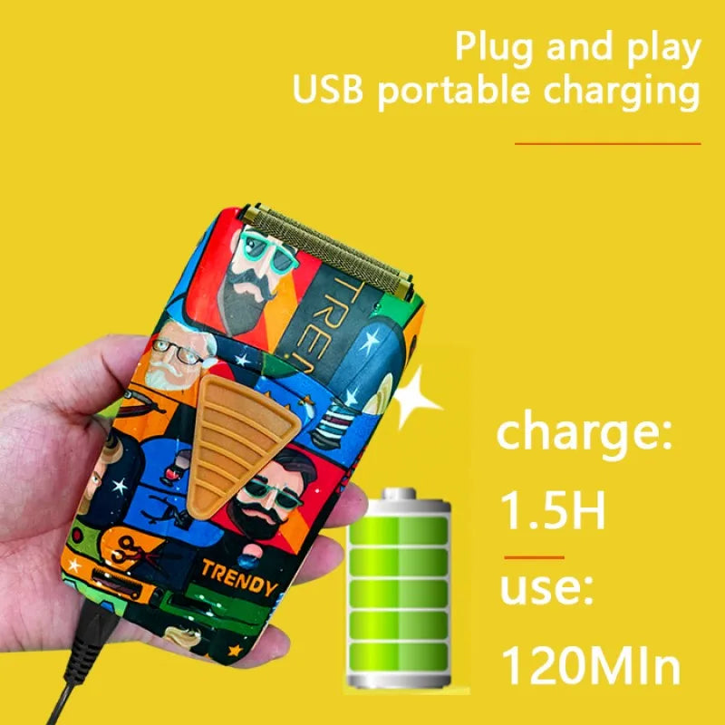 Professional Barber Hair Clipper Rechargeable Graffiti