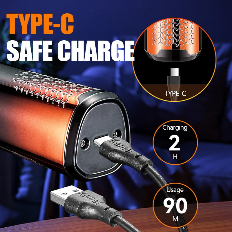 KEMEI Electric Shaver Rotary Beard Trimmer Hair Cutting Shaving