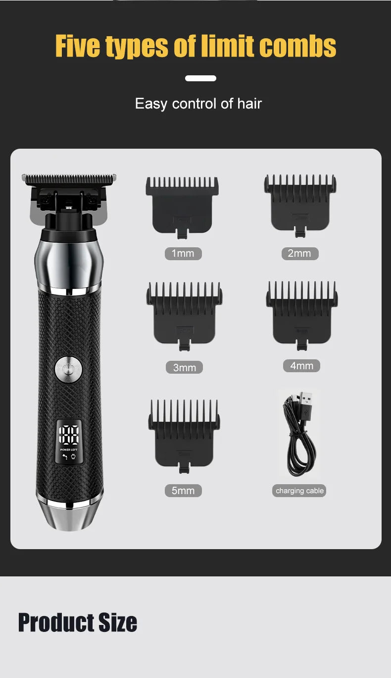 HIENA Hair Clipper For Men Professional Cordless Electric Beard Trimmer