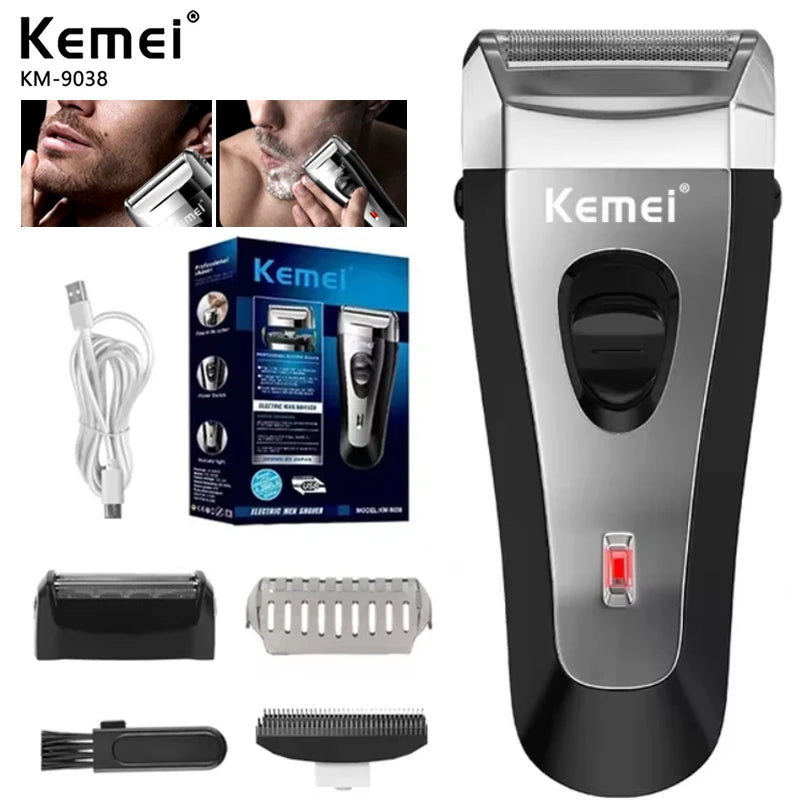 Kemei Reciprocating Electric Shaver For Men Cordless Razor