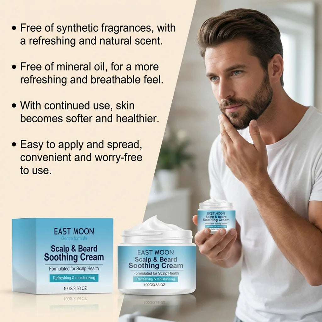 Men's scalp and beard cream with multiple plant extracts
