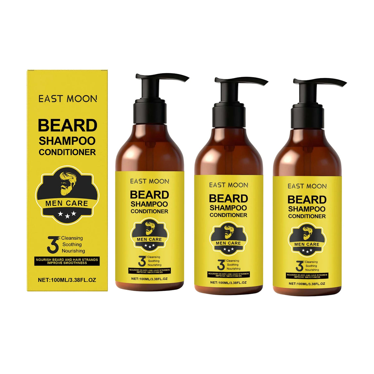 East Moon Men Beard Shampoo Deep Cleaning Moisturizes
