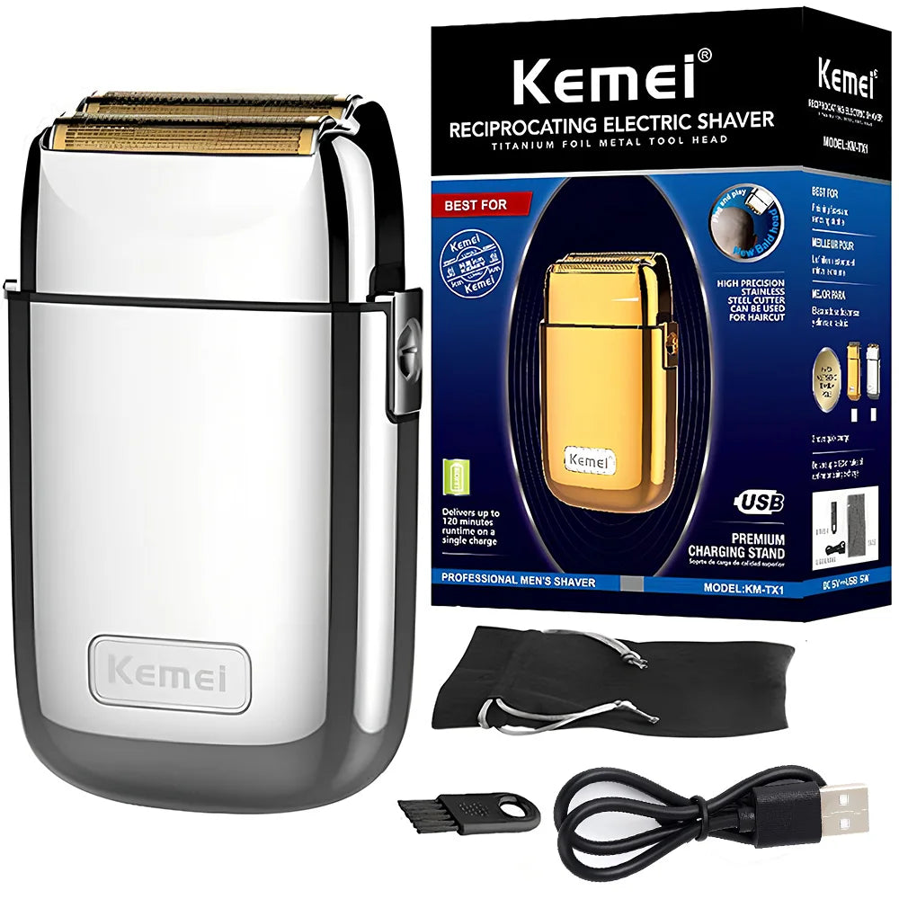 Kemei Tx1 Full Metal Electric Shaver For Men Electric Razor