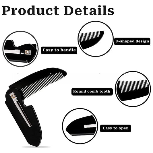 Portable Folding Beard Comb Mustache Comb Small Pocket