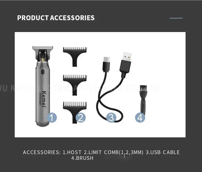 Kemei Hair Liners Clippers Men Beard Trimmer T-Blade