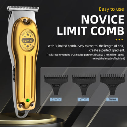 Kemei Professional Hair Trimmer Electric Hair Clipper Bareheaded