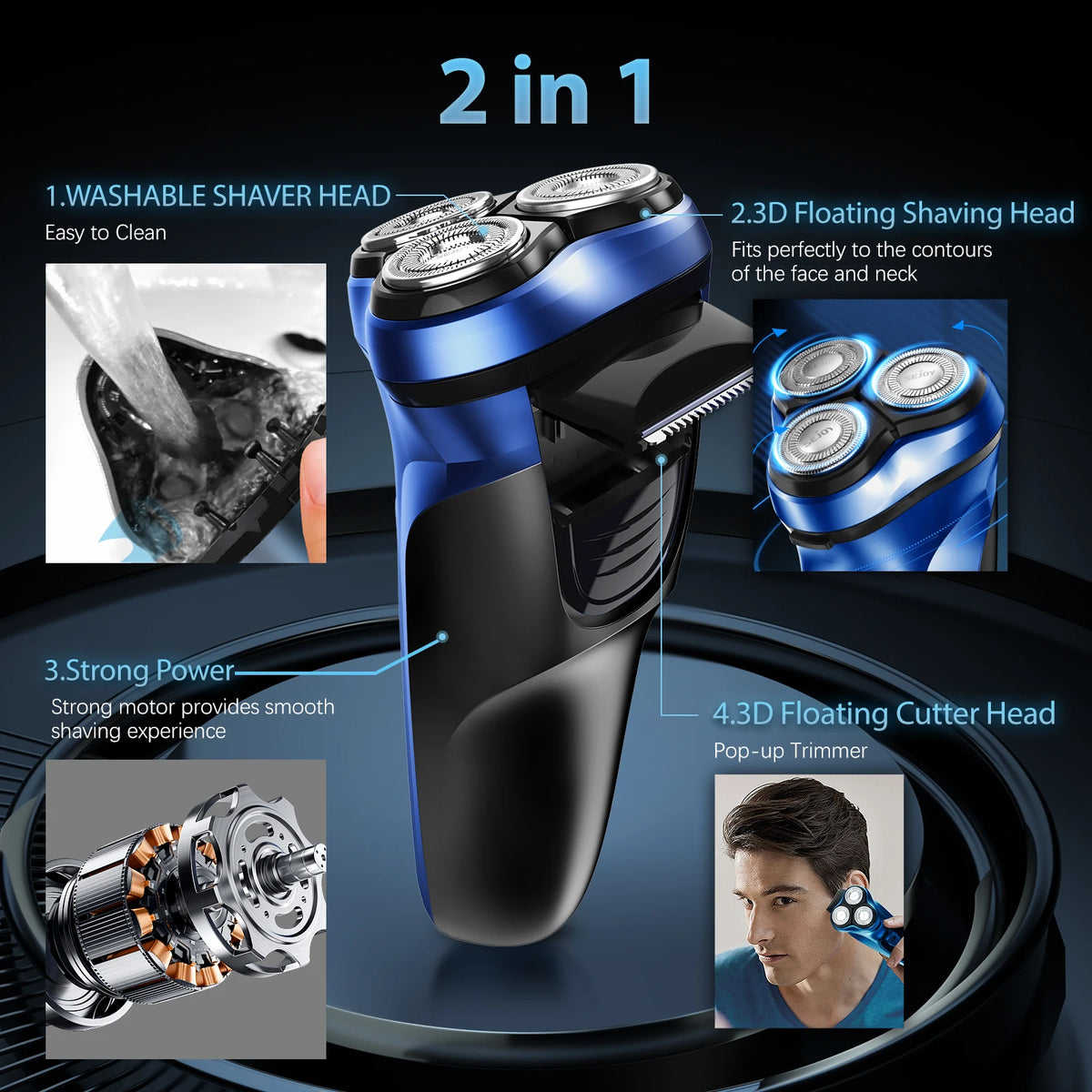 Portable Razor Ad Electric Razor for Men Rechargeable Portable Travel Razor – Beard Air