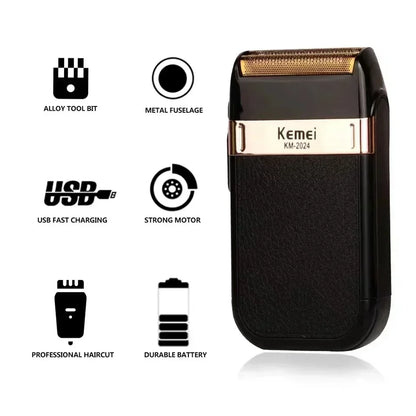 Kemei KM-2024 Electric Shaver Professional USB Rechargeable Shaver