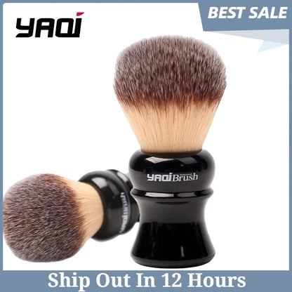 YAQI Mens 24MM Black Handle Yellow Synthetic Hair Knot