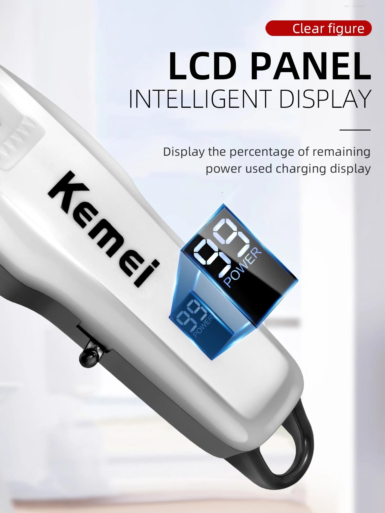 Kemei Pg809A Adjustable Powerful Hair Clipper Barber Electric Hair Trimmer