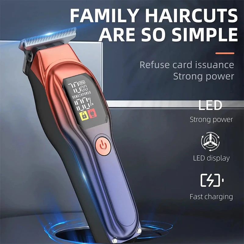 Rechargeable Professional Hair Clippers Digital Display Trimmer Kit
