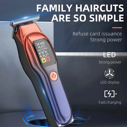 Rechargeable Professional Hair Clippers Digital Display Trimmer Kit