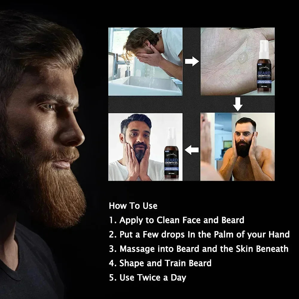 Beard Growth Oil Beard Wax Balm Hair Loss Moustache