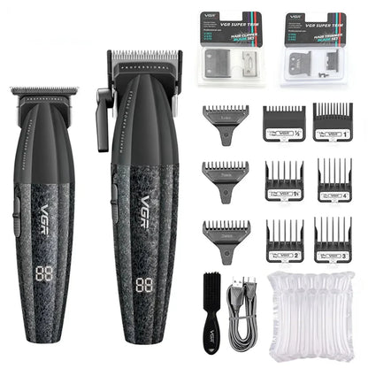 VGR Hair Clippers Professional Barber Clippers Adjustable Hair Cut