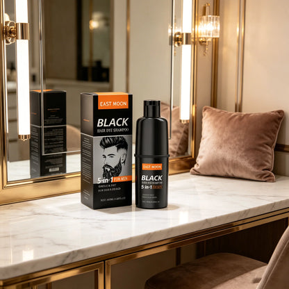 East Moon Men's Black Hair Dye Shampoo Fast Coloring