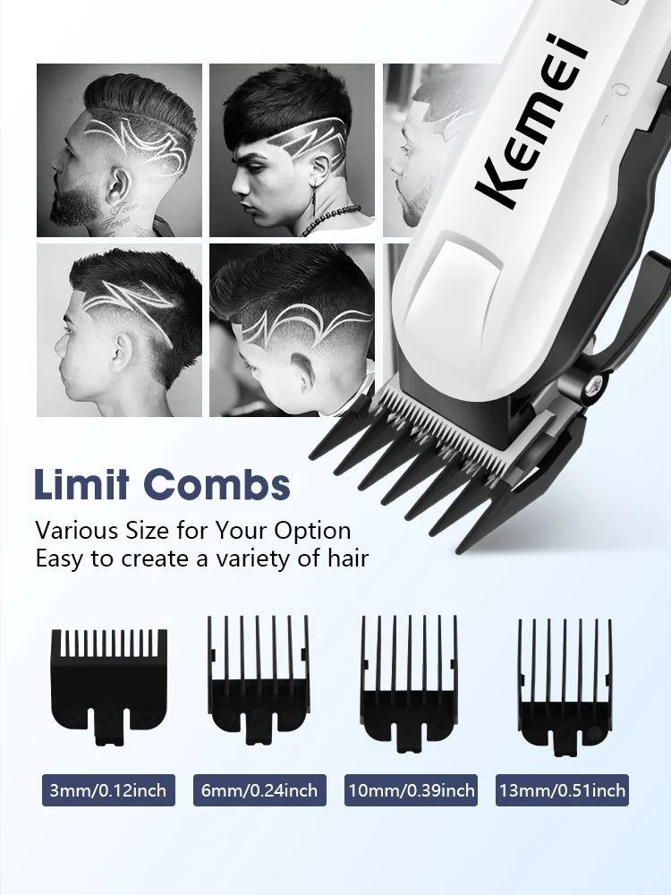 Kemei-809A Professional Hair Trimmer Adjustable Electric Clipper