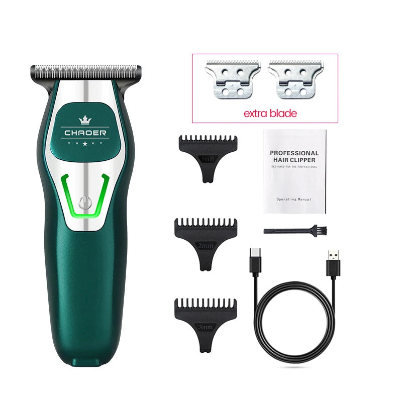 Powerful Professional Hair Trimmer Men 0 MM T Blade Electric Clipper