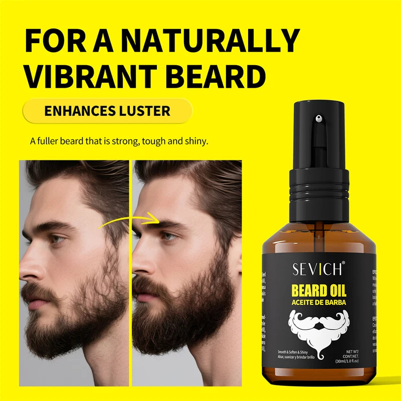 SEVICH Natural Beard Growth Oil Beard Roots Growth