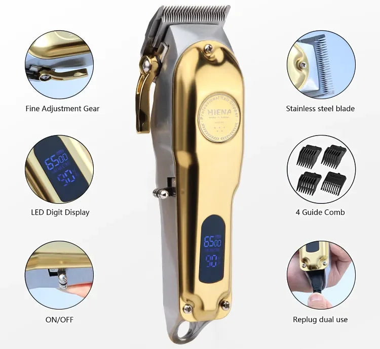 Hiena HYN-202 Professional T-Blade Hair Clippers For Men