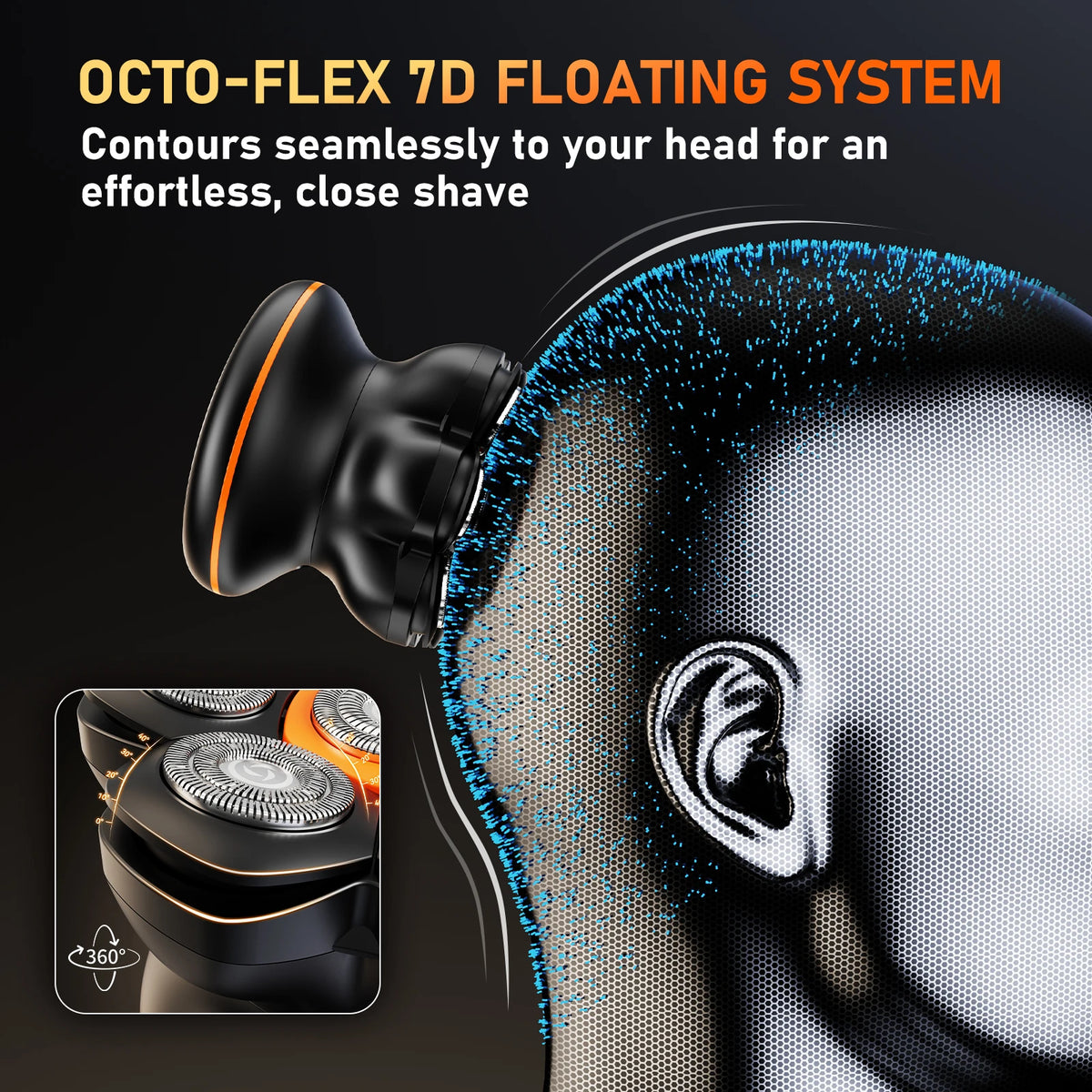7D Head Shavers for Bald Men Wet/Dry Electric Shaver